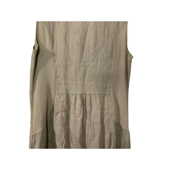 Lina Tomei Italy Womens Size Medium Dress Sleeveless Linen Tank Beaded Embellish - Picture 3 of 4